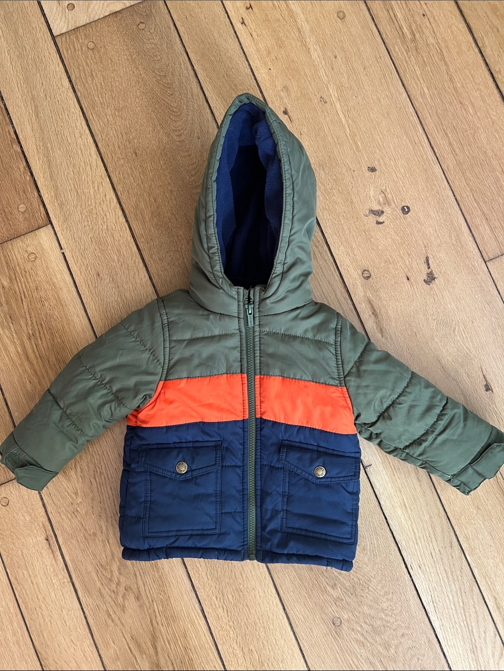 Carter's Navy & Olive Toddler Jacket with Orange stripe 24M